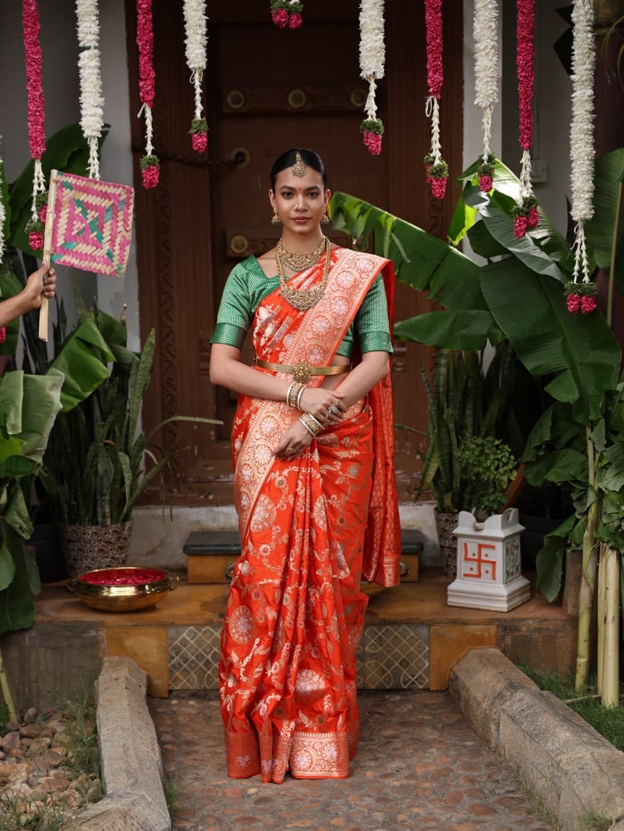 A bridal saree
